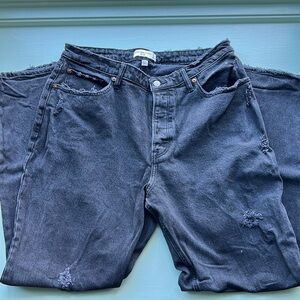 Abercrombie & Fitch 32L Curve Love Dad Jeans black wash